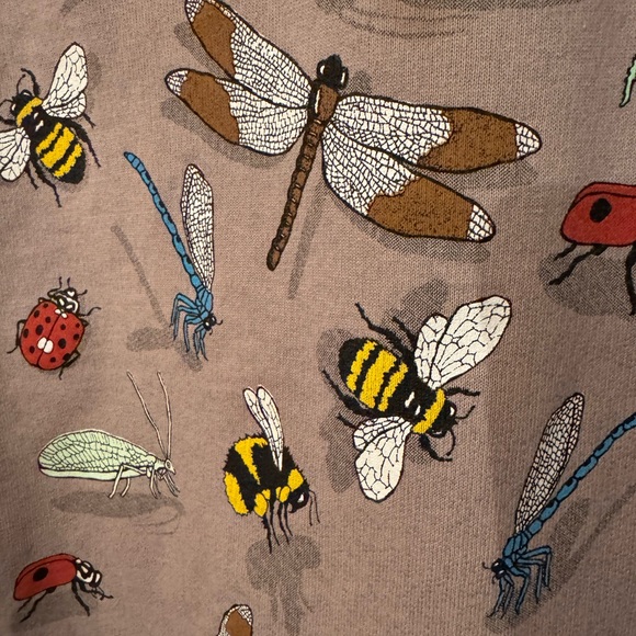 Vintage Artisans AOP Bug Sweatshirt Bees Ladybugs and creepy Things - Picture 5 of 7